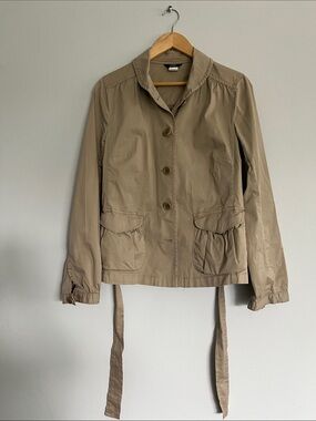 J. Crew Khaki Utility Jacket with Waist Ties - Women